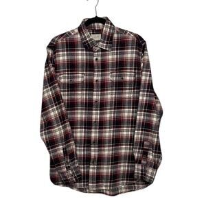 Jachs red plaid long sleeves casual flannel shirt size Medium